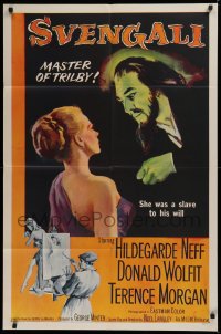2j864 SVENGALI 1sh 1955 sexy Hildegarde Neff was a slave to the will of crazy Donald Wolfit!