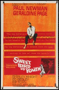 2j867 SWEET BIRD OF YOUTH 1sh 1962 Paul Newman, Geraldine Page, from Tennessee Williams' play!