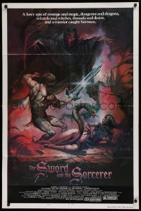 2j870 SWORD & THE SORCERER style B 1sh 1982 dungeons, dragons, cool fantasy art by Peter Andrew Jones!