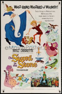2j871 SWORD IN THE STONE 1sh 1964 Disney's cartoon story of King Arthur & Merlin the Wizard!