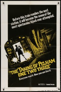 2j874 TAKING OF PELHAM ONE TWO THREE advance 1sh 1974 subway train hijacking, cool art!