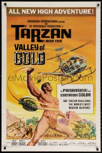 2j883 TARZAN & THE VALLEY OF GOLD 1sh 1966 art of Henry tossing grenades at baddies by Reynold Brown!