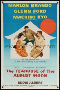 2j892 TEAHOUSE OF THE AUGUST MOON 1sh 1956 art of Asian Marlon Brando, Glenn Ford & Machiko Kyo!