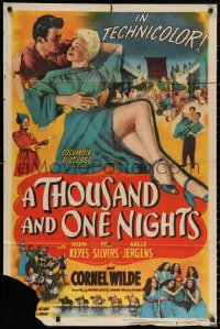 2j907 THOUSAND & ONE NIGHTS style B 1sh 1945 Evelyn Keyes, Cornel Wilde, Rex Ingram as the Genie!