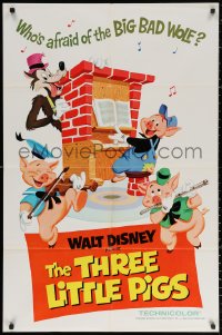 2j908 THREE LITTLE PIGS 1sh R1968 Walt Disney animation of classic fairy tale!