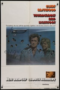 2j914 THUNDERBOLT & LIGHTFOOT style B 1sh 1974 reflection of Clint Eastwood & Bridges by Lettick!