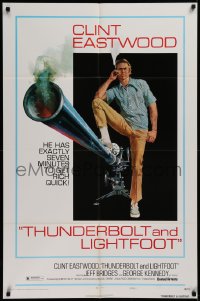 2j915 THUNDERBOLT & LIGHTFOOT style C 1sh 1974 art of Clint Eastwood with HUGE gun by McGinnis!