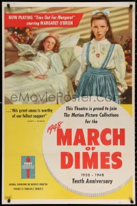 2j924 TIME OUT FOR MARGARET 1sh 1948 March of Dimes, Margaret O'Brien, ultra-rare!