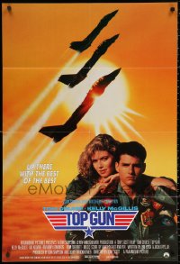 2j931 TOP GUN int'l 1sh 1986 different image of Tom Cruise & Kelly McGillis, Navy fighter jets!
