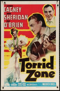 2j933 TORRID ZONE 1sh 1940 James Cagney plays guitar for sexiest dancer Ann Sheridan, Pat O'Brien