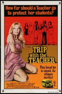 2j941 TRIP WITH THE TEACHER 1sh 1974 super sexy Brenda Fogarty goes too far for her students!