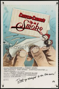 2j951 UP IN SMOKE recalled 1sh 1978 Cheech & Chong marijuana drug classic, original tagline!