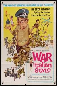 2j964 WAR ITALIAN STYLE 1sh 1966 Due Marines e un Generale, cartoon art of Buster Keaton as Nazi!