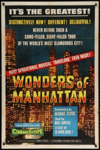 2j986 WONDERS OF MANHATTAN 1sh 1956 tour of the world's most glamorous city, New York, ultra-rare!