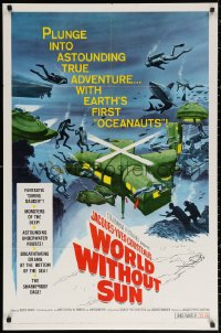 2j988 WORLD WITHOUT SUN 1sh 1965 Le Monde sans Soleil, adventures of Jacques-Yves Cousteau's oceanauts!