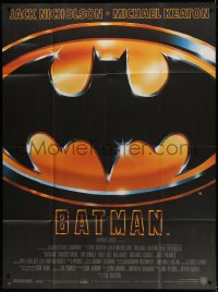2k449 BATMAN French 1p 1989 DC Comics, directed by Tim Burton, cool image of the bat logo!