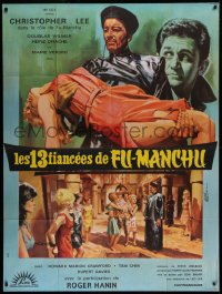 2k483 BRIDES OF FU MANCHU French 1p 1967 Asian villain Christopher Lee, different art by Mascii!