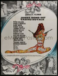 2k499 CASINO ROYALE French 1p 1967 Bond spy spoof, sexy psychedelic Kerfyser art + photo montage!