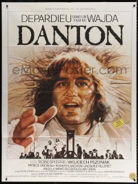 2k528 DANTON French 1p 1982 Andrzej Wajda, cool art of Gerard Depardieu by Michel Landi!