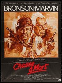 2k533 DEATH HUNT French 1p 1981 artwork of Charles Bronson & Lee Marvin with guns by John Solie!
