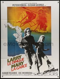 2k541 DIRTY MARY CRAZY LARRY French 1p 1974 art of Peter Fonda & Susan George running with cash!