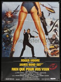 2k590 FOR YOUR EYES ONLY French 1p 1981 art of Roger Moore as James Bond by Brian Bysouth!