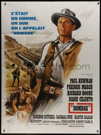 2k655 HOMBRE French 1p 1966 Martin Ritt, completely different art of Paul Newman by Boris Grinsson!