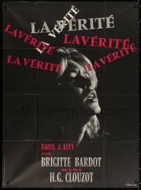 2k707 LA VERITE French 1p R1960s great Kerfyser art of sexy Brigitte Bardot, Henri-Georges Clouzot!