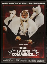 2k726 LET JOY REIGN SUPREME mask style French 1p 1975 Bertrand Tavernier's Que la Fete Commence!