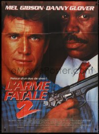 2k727 LETHAL WEAPON 2 French 1p 1989 great close up of police partners Mel Gibson & Danny Glover!