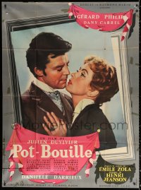 2k744 LOVERS OF PARIS style B French 1p 1957 Gerard Philipe, Dany Carrel, Duvivier's Pot-Bouille!