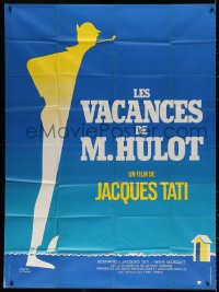 2k774 MR. HULOT'S HOLIDAY French 1p R1970s great full-length silhouette art of Jacques Tati!