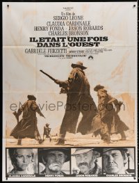 2k796 ONCE UPON A TIME IN THE WEST French 1p R1970s Leone, art of Cardinale, Fonda, Bronson & Robards!