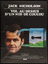 2k799 ONE FLEW OVER THE CUCKOO'S NEST French 1p 1976 different art of Nicholson, Forman classic!