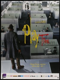 2k814 PLAYTIME French 1p R2014 Jacques Tati, cool different image of Tati standing over cubicles!