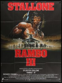 2k833 RAMBO III French 1p 1988 Sylvester Stallone returns as John Rambo, cool different Casaro art!