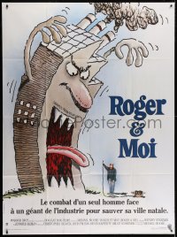 2k849 ROGER & ME French 1p 1990 1st Michael Moore documentary, different Gray artwork!