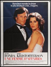 2k851 ROLLOVER French 1p 1981 great close up of sexy Jane Fonda & Kris Kristofferson in tux!