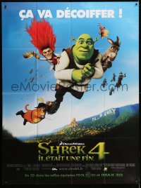 2k877 SHREK FOREVER AFTER French 1p 2010 great image of animated cast flying in mid-air!