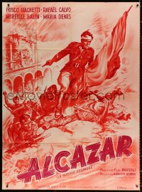2k879 SIEGE OF THE ALCAZAR French 1p R1960s L'assedio dell'Alcazar, Spanish/Italian WWII, cool art!