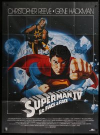 2k909 SUPERMAN IV French 1p 1987 different Landi art of super hero Christopher Reeve & Nuclear Man!