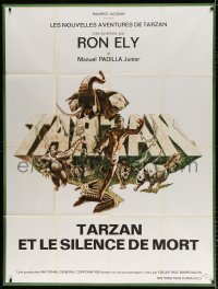 2k918 TARZAN'S DEADLY SILENCE French 1p 1976 Jock Mahoney hunts Ron Ely, the most dangerous animal!