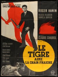 2k933 TIGER LIKES FRESH BLOOD style B French 1p 1964 Claude Chabrol, art by Guy Gerard Noel!