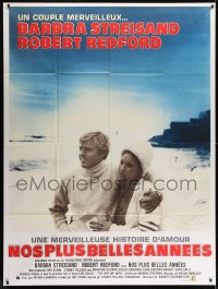 2k973 WAY WE WERE French 1p 1973 Barbra Streisand & Robert Redford walk on the beach!