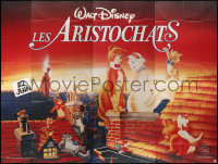 2k369 ARISTOCATS advance French 8p R1987 Walt Disney feline cartoon, great rooftop art, rare!