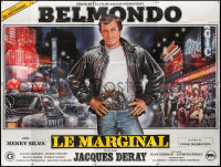 2k372 LE MARGINAL advance French 8p 1983 artwork of tough Jean-Paul Belmondo by Renato Casaro!