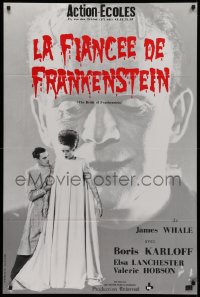 2k385 BRIDE OF FRANKENSTEIN French 31x46 R1990 Boris Karloff as the monster, Elsa Lanchester