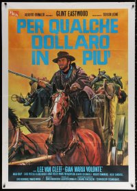2k290 FOR A FEW DOLLARS MORE Italian 1p R1990s different art of Eastwood on stagecoach by Ciriello!