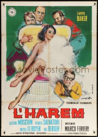 2k301 HER HAREM Italian 1p 1967 art of four guys surrounding sexy naked Carroll Baker by Cesselon!