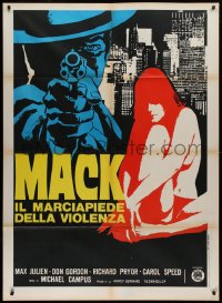 2k322 MACK Italian 1p 1974 AIP, cool different artwork of Max Julien with gun & naked woman!